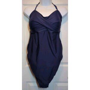 Womens Size 2X Plus‎ Swimsuit One Piece NEW Gathered sides, inserts Navy Shikini